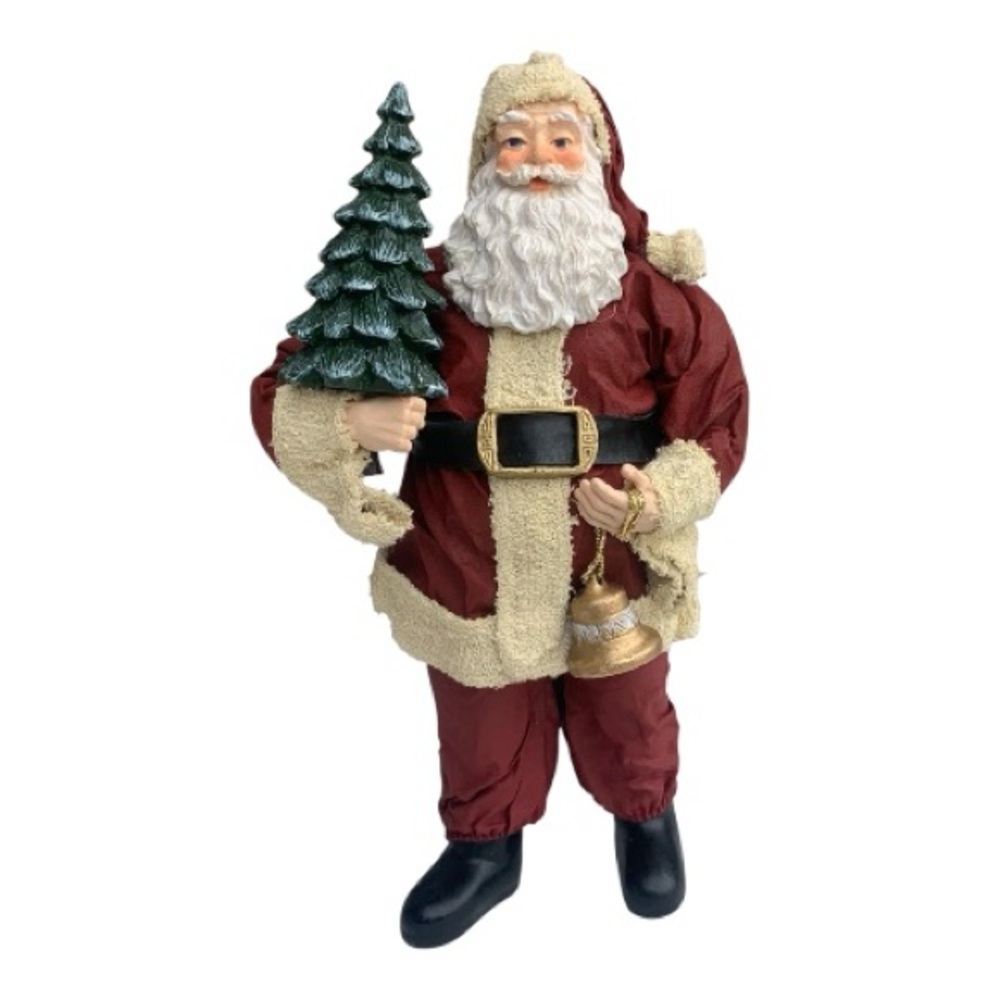 VTG Festive Windsor Collection Fabric Mache Santa Claus‎ Figurine Hand Painted